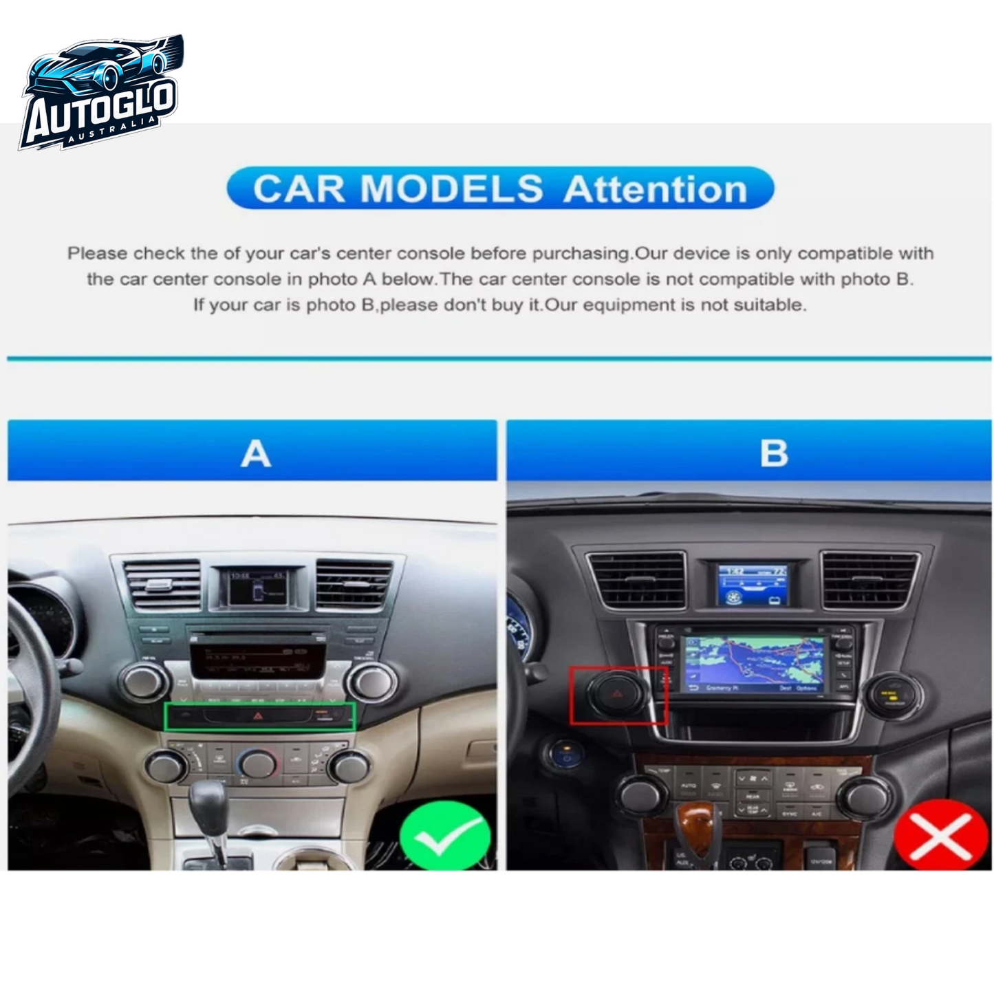 Autoglo Australia 10.1" (2GB+32GB) Android Stereo Carplay for TOYOTA KLUGER BT GPS WiFi (2009-14)