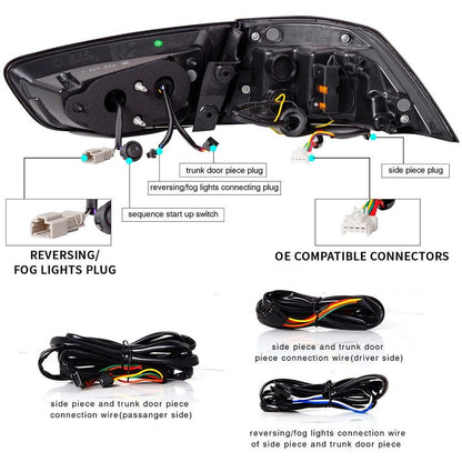 LED Smoked Tail Lights for Mitsubishi Lancer 08-17 EVO X Start Up Animation Rear Lights