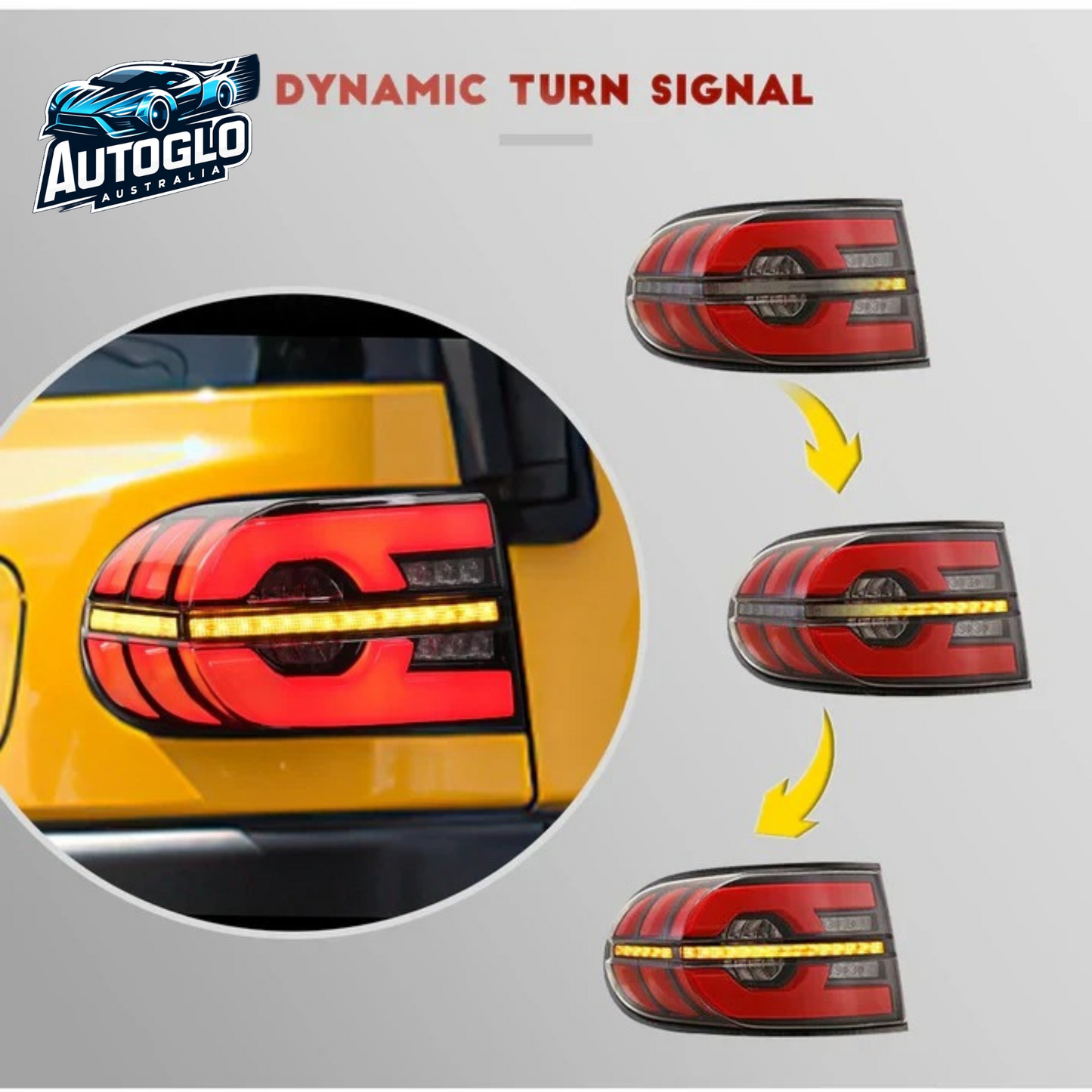 Autoglo Australia LED Tail Lights For Toyota FJ Cruiser 2007-2015 Smoked 2PCS DRL Start UP Animation