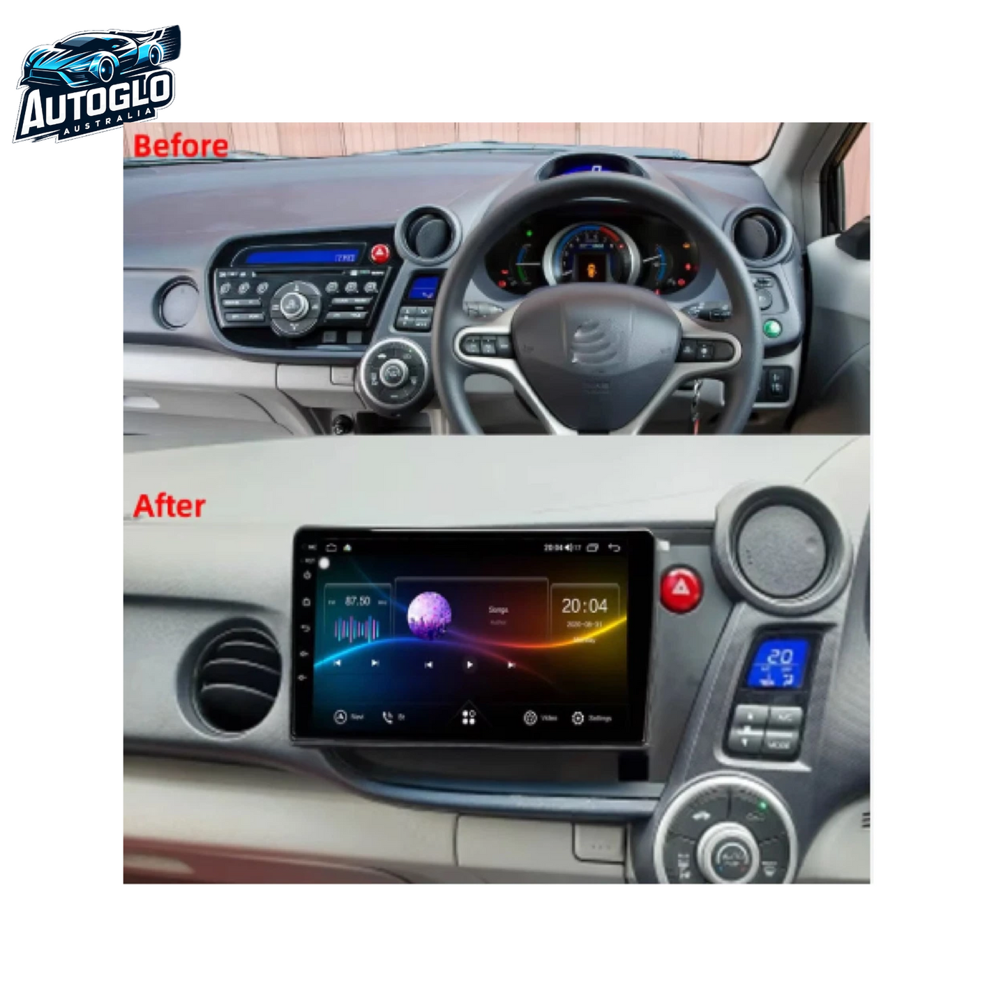Autoglo Australia 9" (2G+32G) GPS BT WiFi CARPLAY ANDROID 13 Stereo For HONDA INSIGHT (2010-13)