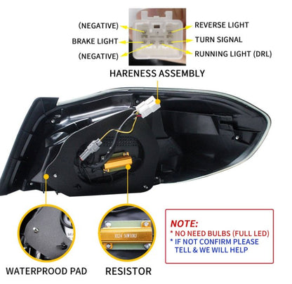 VLAND Smoked Lens LED Tail Lights For 2014-2021 Subaru WRX & Subaru WRX STI With sequential Signals
