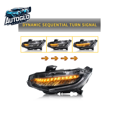 VLAND Full LED Headlights for Honda Civic 10TH Gen Honda Civic Sedan / Coupe / Hatchback / Type R 2016 2017 2018 2019 2020