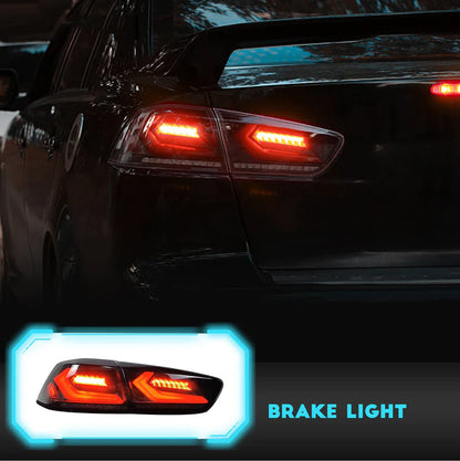 LED Smoked Tail Lights for Mitsubishi Lancer 08-17 EVO X Start Up Animation Rear Lights V2