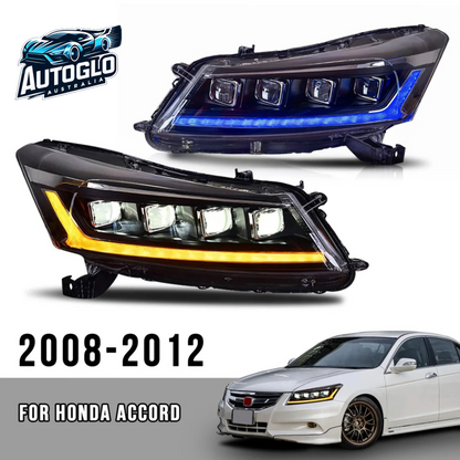 Autoglo Australia LED Headlights For 2008-2012 Honda Accord With Demon Eyes
