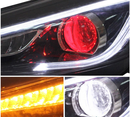 VLAND Red Demon Eyes LED Headlights for Ford Focus 2015-2018 Sequential Signals