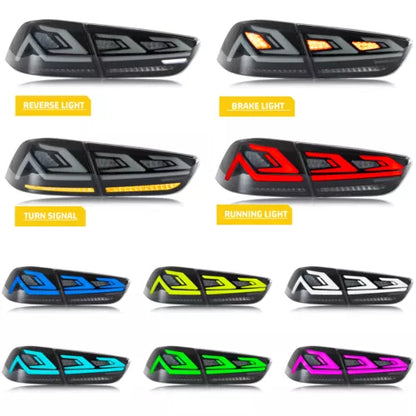 Autoglo Australia LED RGB Tail Lights for Mitsubishi Lancer 08-17 ES VRX EVO X Start Up Animation Rear Lights