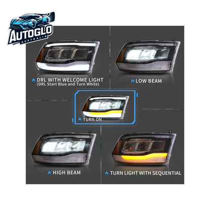 VLAND Full LED Headlights For Dodge Ram 1500/2500/3500 2009-2018/Ram 1500 Classic 2019-2021