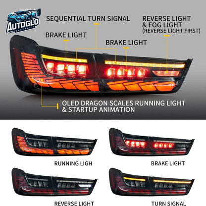 VLAND OLED Tail Lights For 2019 -2021 BMW 3 Series G20 G80 M3 GTS With Dragon Scales Start-up Animation