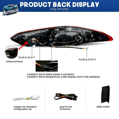 Autoglo Australia Taillights Fit/For Toyota Camry 2018-2024 With silver strip