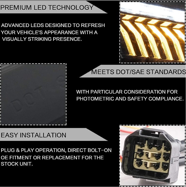 LED Headlights For 2015-2021 Subaru WRX /WRX STI Dynamic Animation Front Lamp