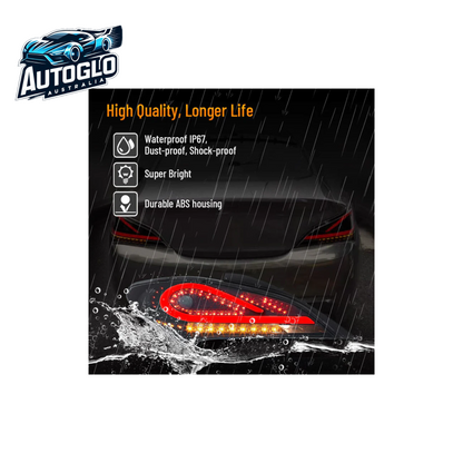 VLAND LED Smoked Taillights For 2010-2016 Hyundai Genesis Coupe w/Sequential