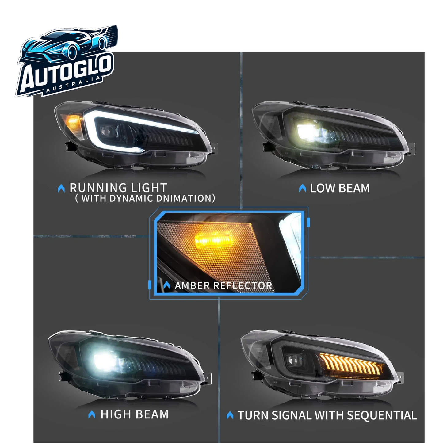 VLAND LED Headlights & Tail Lights For 2015 -2017 Subaru WRX Limited / STI all trim & 2015-2021 WRX Base / Premium