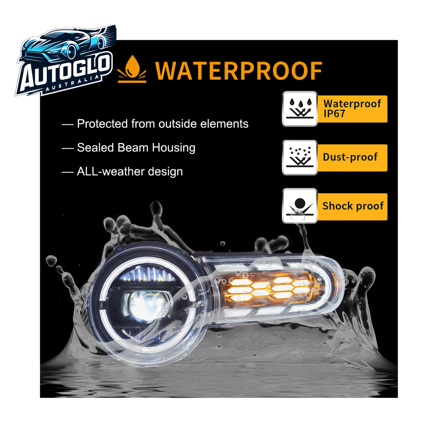 VLAND LED Dual Beam Headlights For Toyota FJ Cruiser 2007-2023 with Dynamic Animation Lighting
