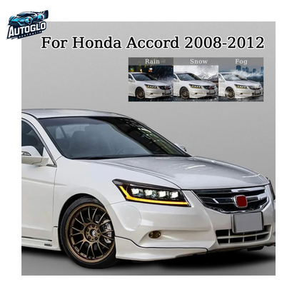 Autoglo Australia LED Headlights For 2008-2012 Honda Accord With Demon Eyes