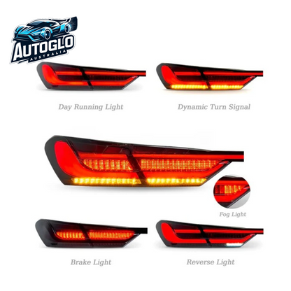 Autoglo Australia Smoke Taillights Fit/For Toyota Camry 2018-2021 With black strip
