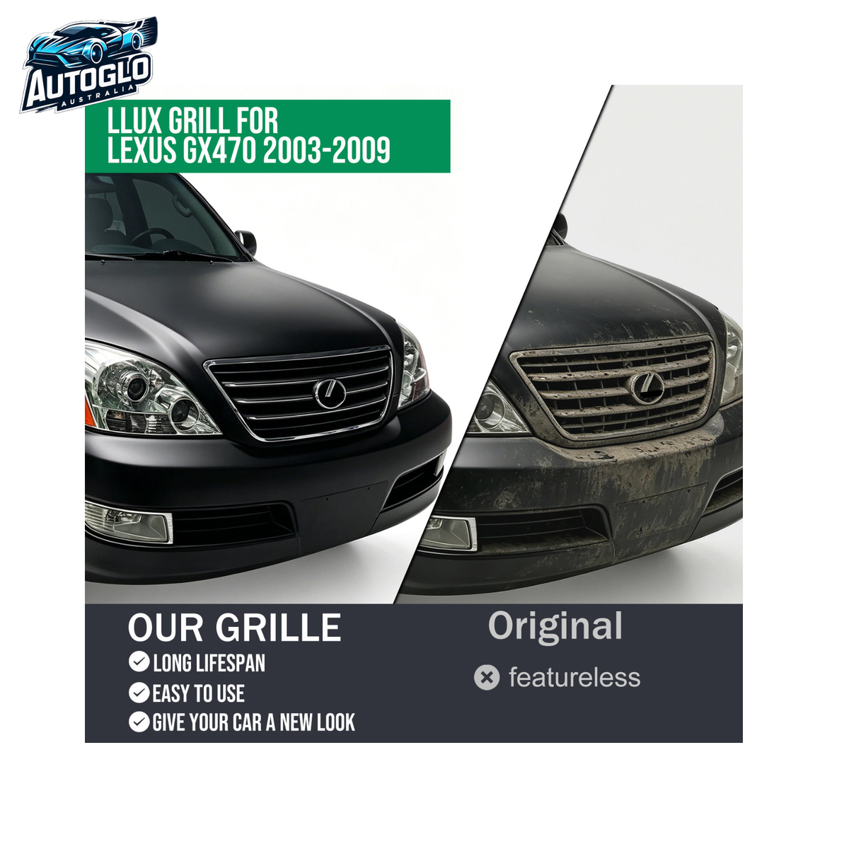 Autoglo Australia Lexus LX470 J100 2003–2009 Side Window Visors Grille