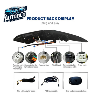 Autoglo Australia for Toyota Camry LED RGB Tail Lights 2018-2024 Rear Back Lamps