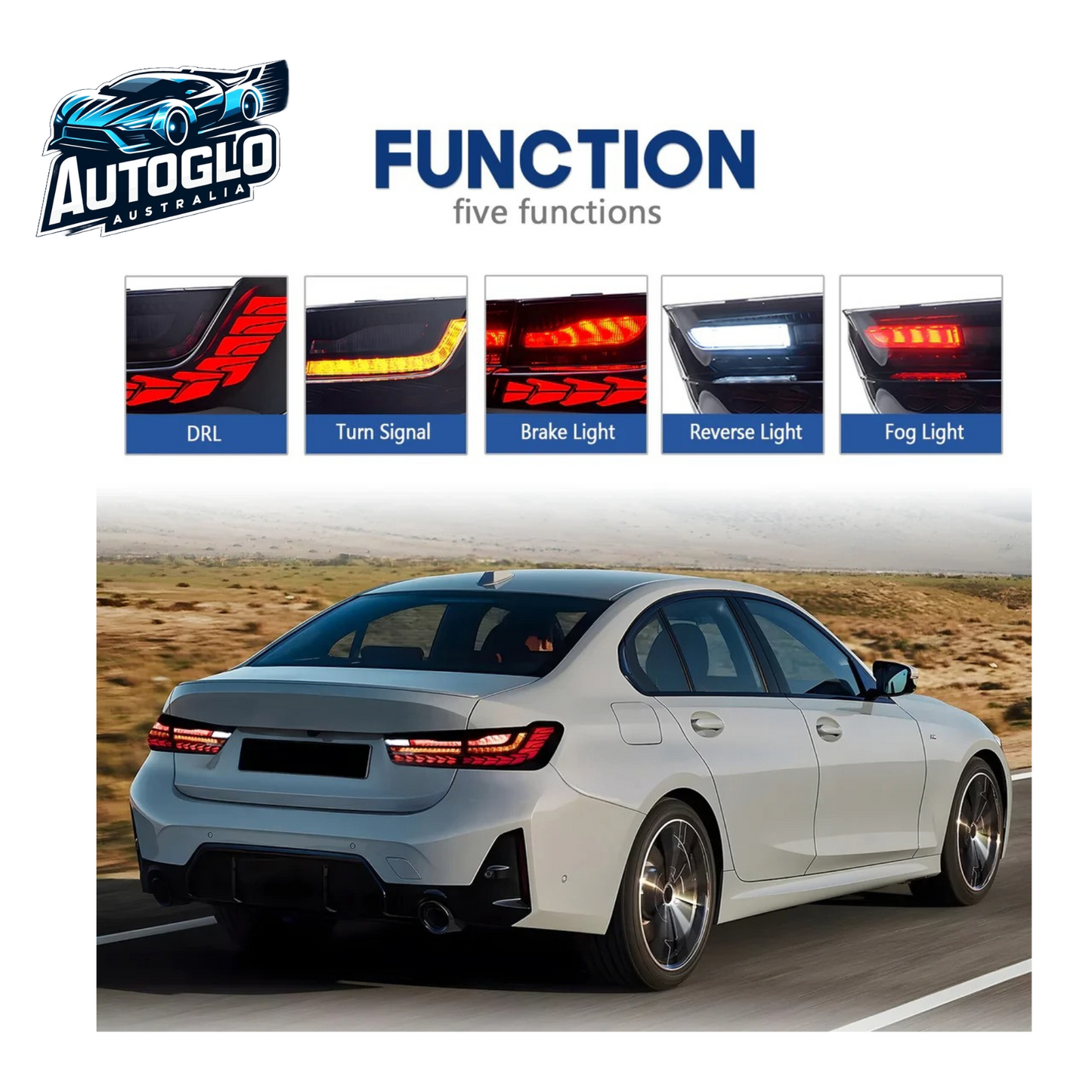 Autoglo Australia 3 Series Rear Lamps For BMW G20 Sedan M340i 330e 330i M 325Li G80 M3 G28 2019 2020 2021 LED Tail Lights