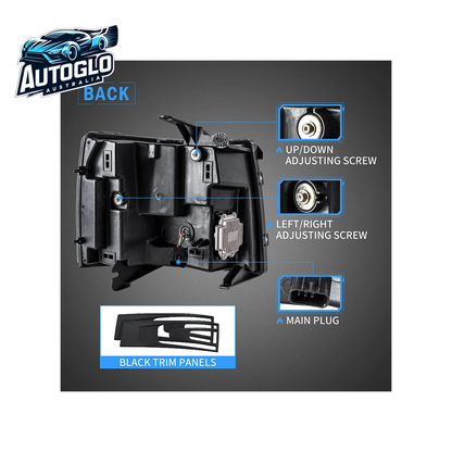 VLAND Projector LED Headlights For 2007-2013 Chevrolet Chevy Silverado 1500 / 2500HD /3500HD With Blue Breathing Lighting
