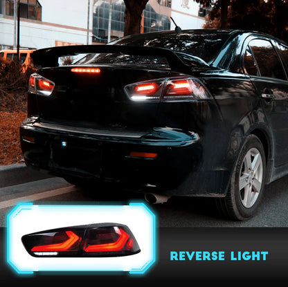 LED Smoked Tail Lights for Mitsubishi Lancer 08-17 EVO X Start Up Animation Rear Lights V2