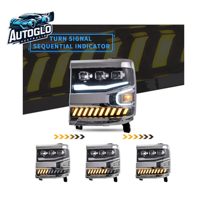 VLAND Projector LED Headlights For Chevy Silverado 1500 2016-2019