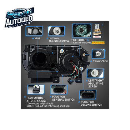VLAND RGB Dual Beam Headlights For Dodge Challenger 2008-2014
