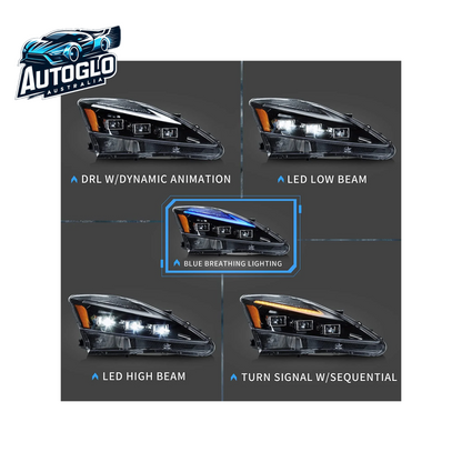 VLAND LED Projector Headlights For Lexus IS250/IS250C IS350/IS350C IS220d ISF 2006-2013 With Blue Breathing Animation