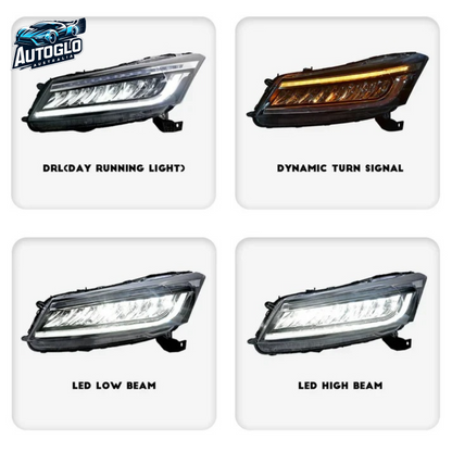 Autoglo Australia 2008-2012 FULL LED Headlights For Honda Accord DRL Start up Animation