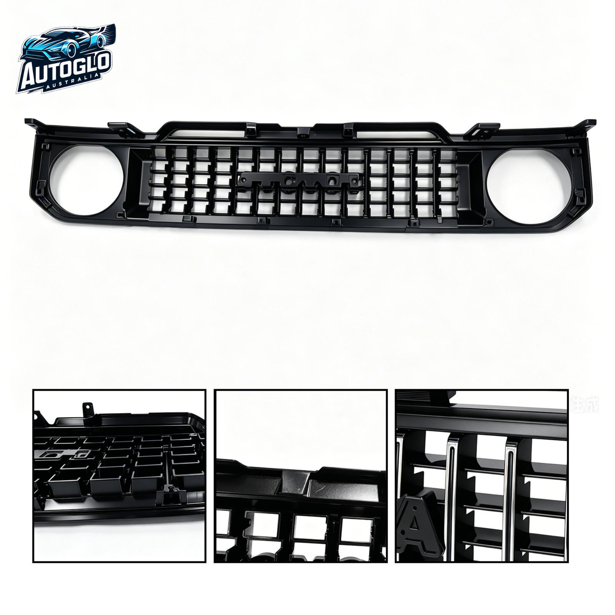 Autoglo Australia Toyota Land Cruiser LC76/LC79 2024–2026 Gloss Black ABS Grille