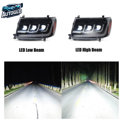 Autoglo Australia LED Headlights For Toyota Land Cruiser (J100) 1998-2007 Start UP Animation With Sequential Turn Signal