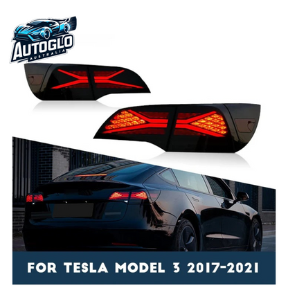 Autoglo Australia LED Tail Lights For Tesla Model 3 Model Y 2017 2018 2019 2020 2021 With Start Up Animation