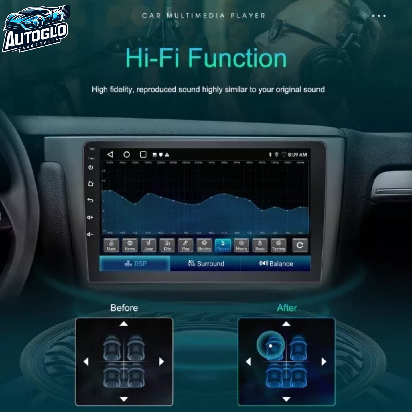 Autoglo Australia 9" Android Carplay BT GPS Stereo for Nissan Murano Z52 2GB+32G (2015-20)