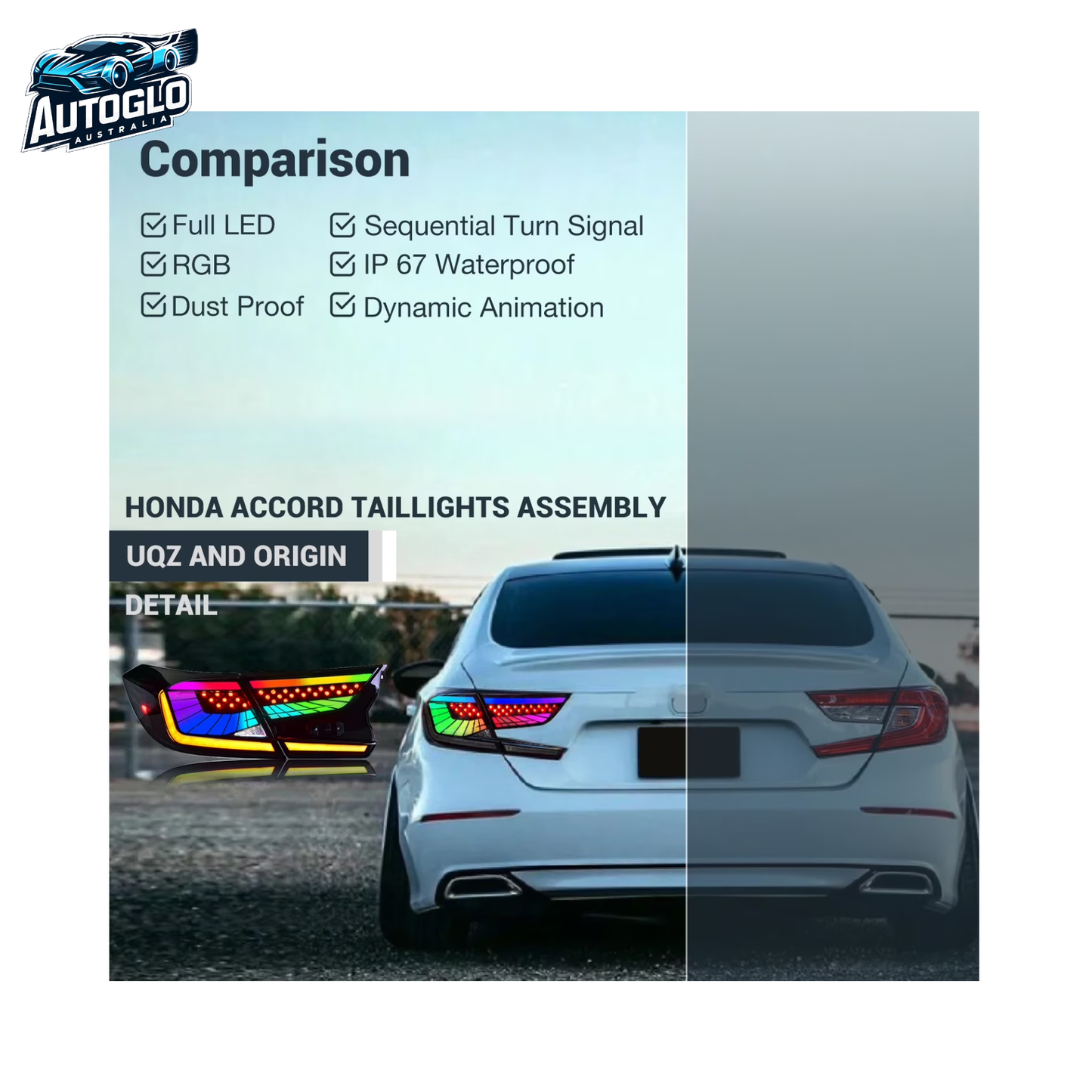 Autoglo Australia 10th Gen Honda Accord RGB Tail Lights (2018–2022)