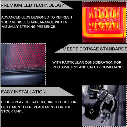VLAND Clear Lens LED Tail Lights For 2012-2021 Ford Ranger Raptor w/Sequential