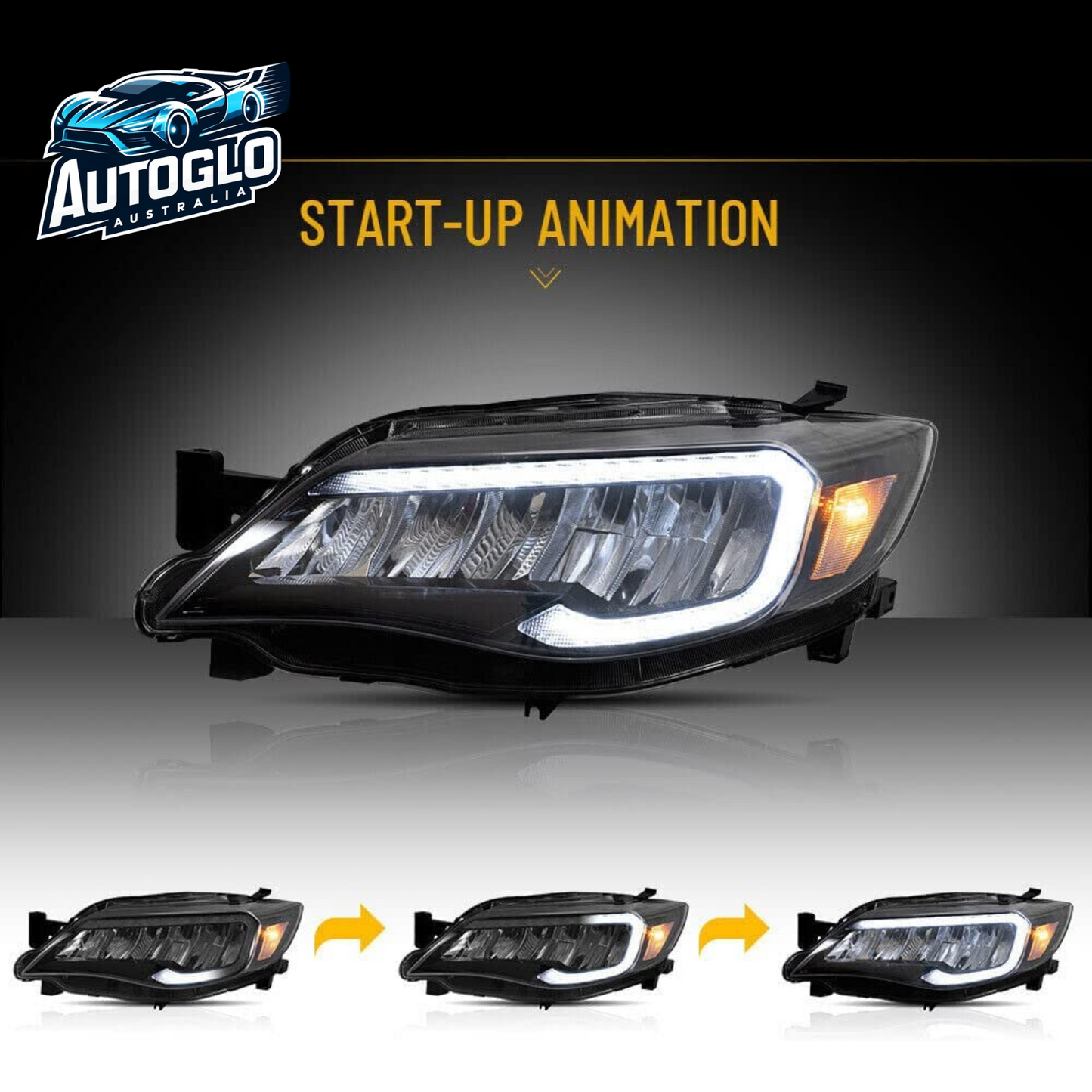 VLAND LED Headlights For Subaru WRX STI 2008-2014 With Animation Breathing DRL