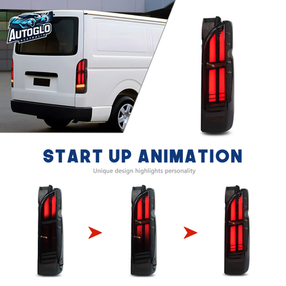 Autoglo Australia Toyota Hiace 2005–2018 LED Tail Lights Sequential Animation DRL