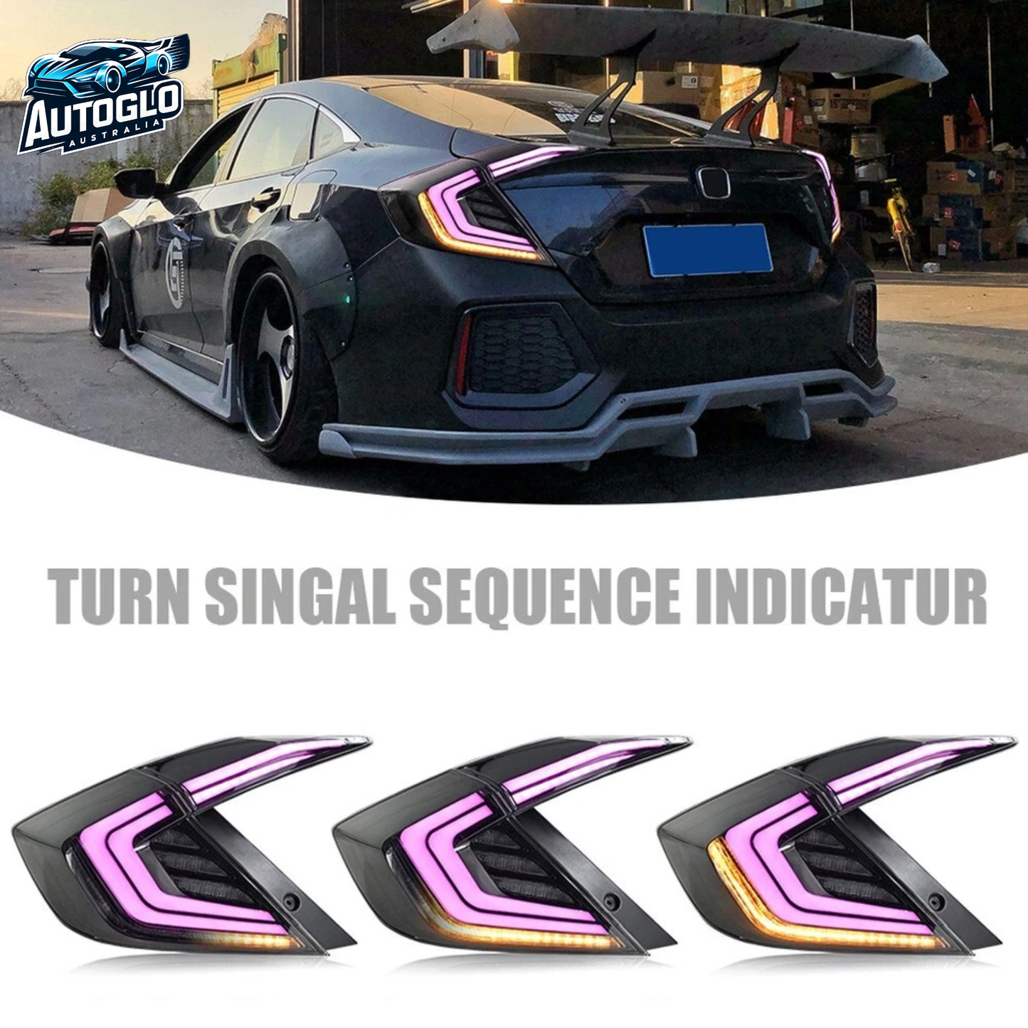 Autoglo Australia Honda Civic 10th Gen RGB Tail Lights 2016–2021