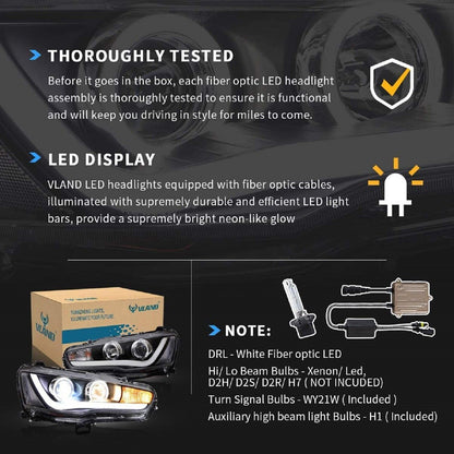 VLAND LED Headlights for Mitsubishi Lancer CF CJ EVO X Sedan (2007-2018)