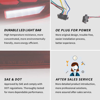 VLAND LED Red Lens Tail Lights For 2012-2018 BMW 3 Series F30 Start-up Animation Running Lamps
