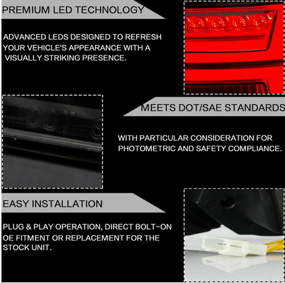 VLAND Smoked LED Tail Lights For 2011-2017 VW Polo Mk5 W/Sequential Turn Signals