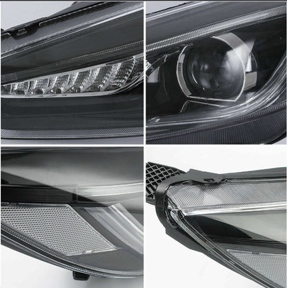 VLAND Red Demon Eyes LED Headlights for Ford Focus 2015-2018 Sequential Signals
