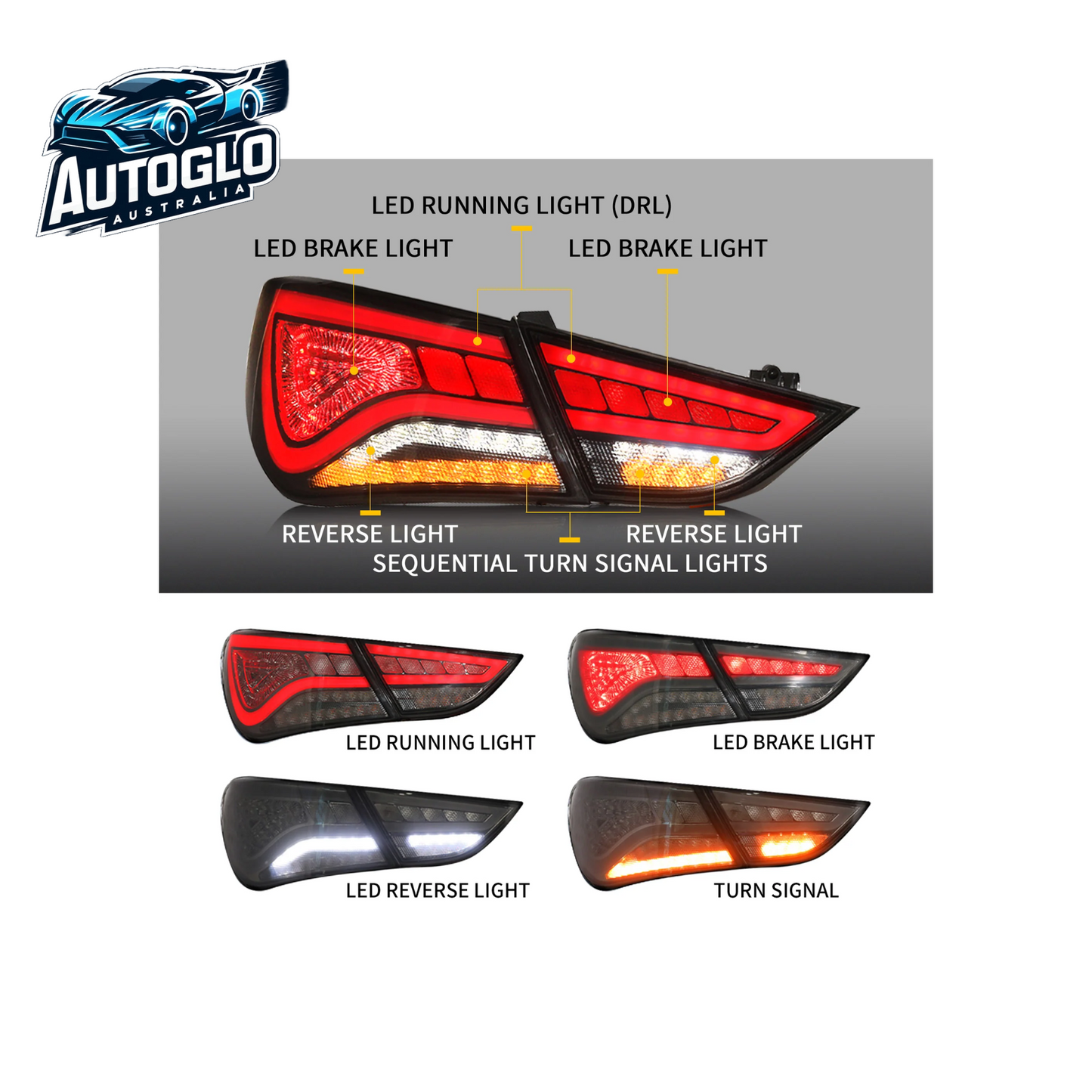 VLAND Full LED Tail Lights For Hyundai Sonata 6th Gen Sedan 2011-2014