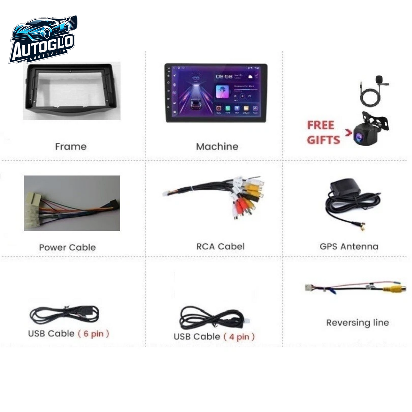 Autoglo Australia 9" (2G+32G) GPS BT WiFi CARPLAY ANDROID Stereo For TOYOTA RAV4 (2007-11)