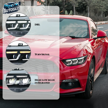Autoglo Australia LED Headlights for 2015 - 2017 Ford Mustang with startup Animation