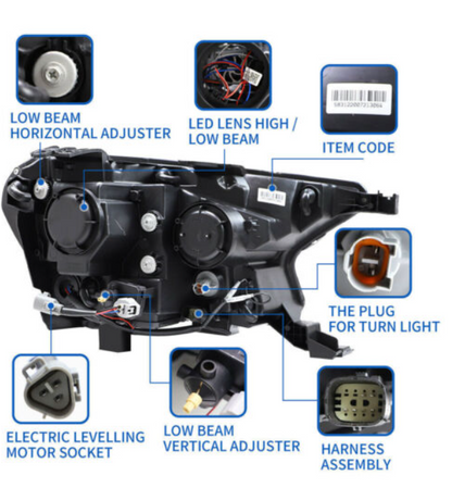 VLAND Full LED Headlights For Ford Ranger PX2 PXS 2016-2020 W/Sequential Signal