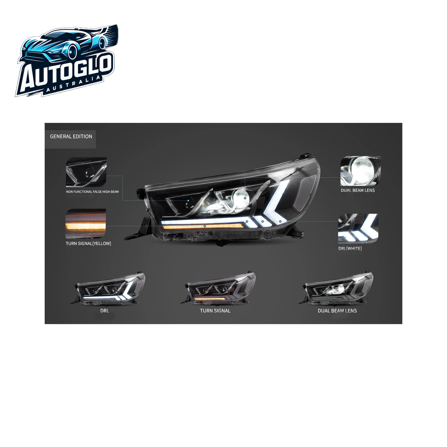 VLAND LED Headlights For Toyota Hilux Vigo TRD 2015-2025 8th Gen