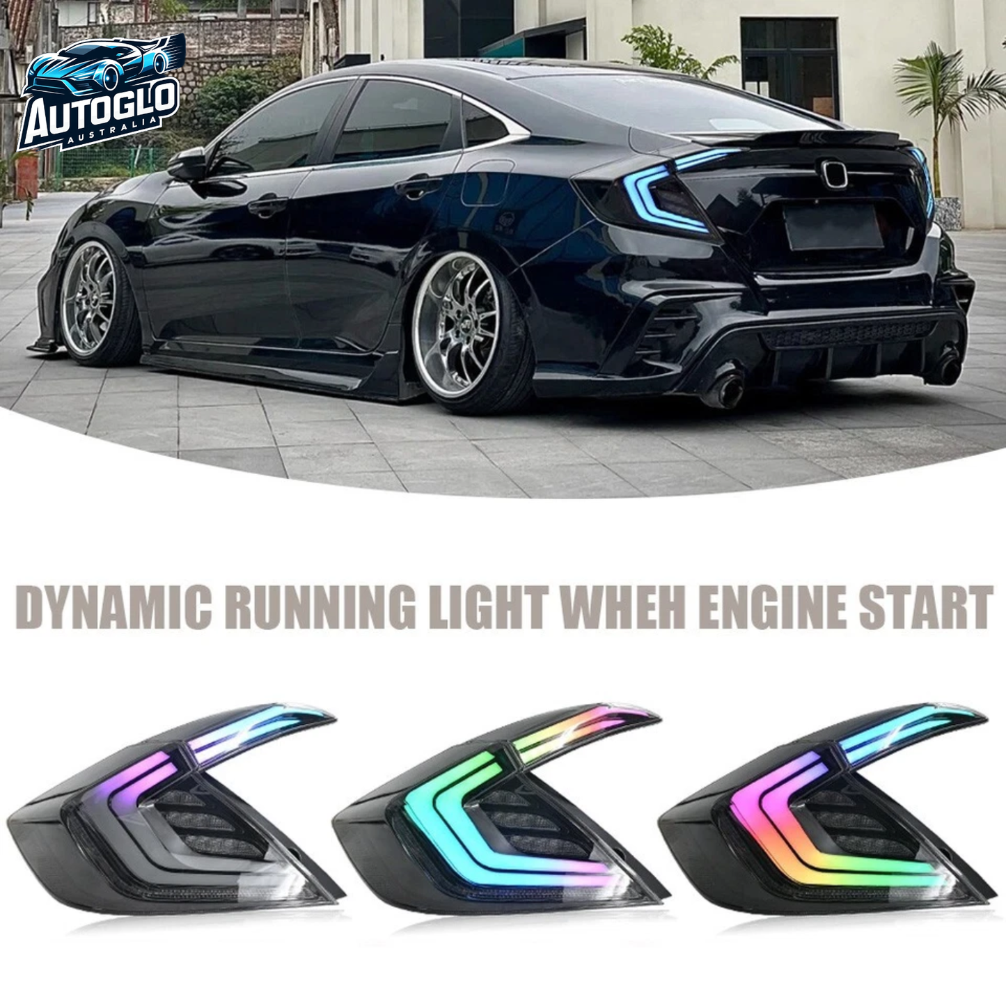 Autoglo Australia Honda Civic 10th Gen RGB Tail Lights 2016–2021