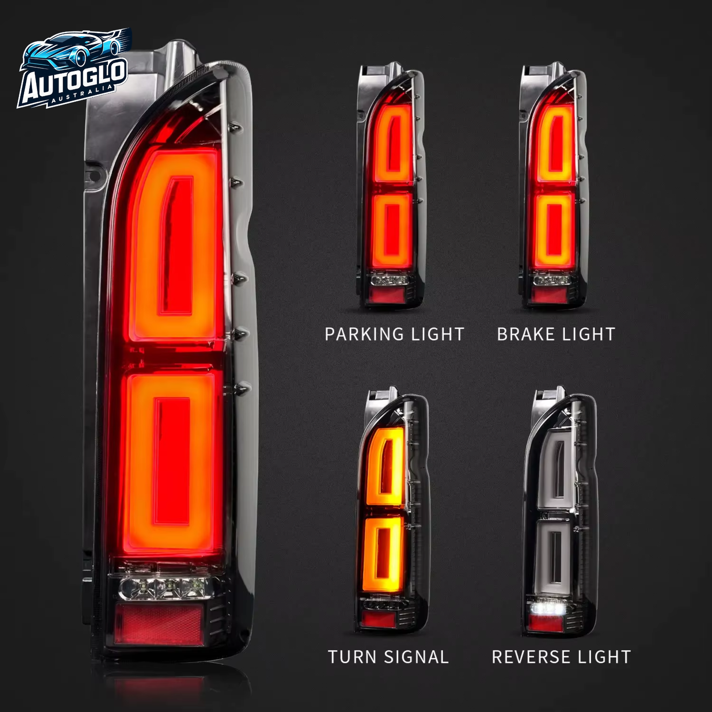 Autoglo Australia Toyota Hiace 2005–2018 LED Tail Lights Rear Lamp 200 Series