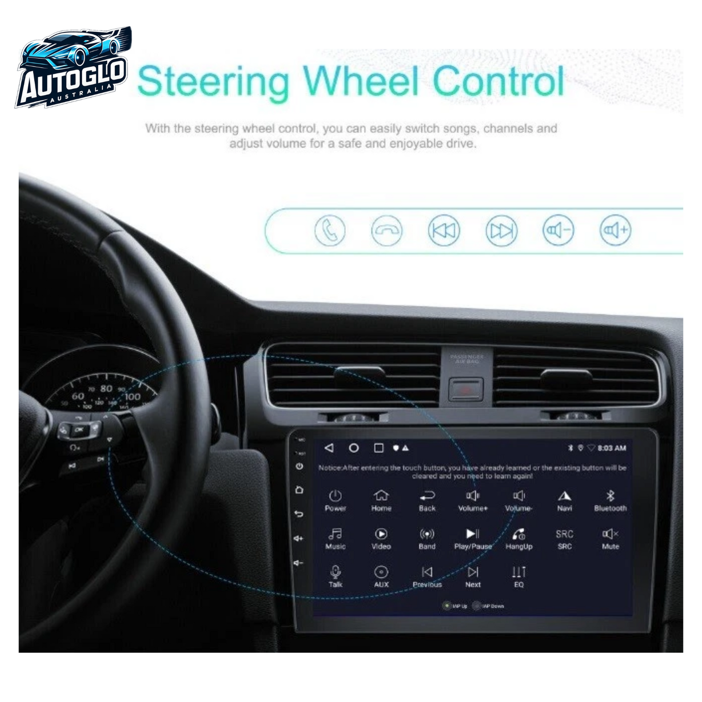 Autoglo Australia 9" Android Carplay Stereo for FORD 150 P415 RAPTOR 2GB+32G (2015-22)