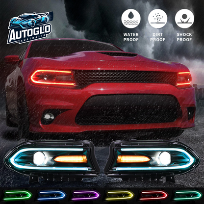 VLAND RGB Projector Headlights for Dodge Charger 2015-UP